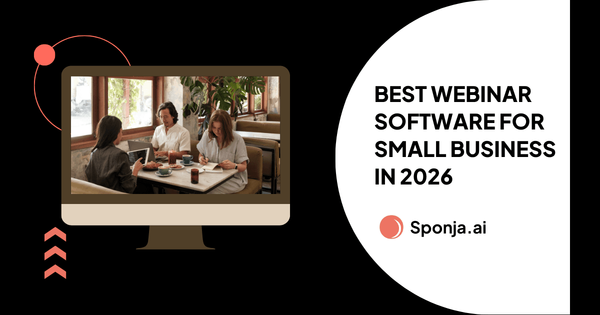 Small business owner reviewing webinar software options on a laptop, comparing pricing and features for affordable platforms.